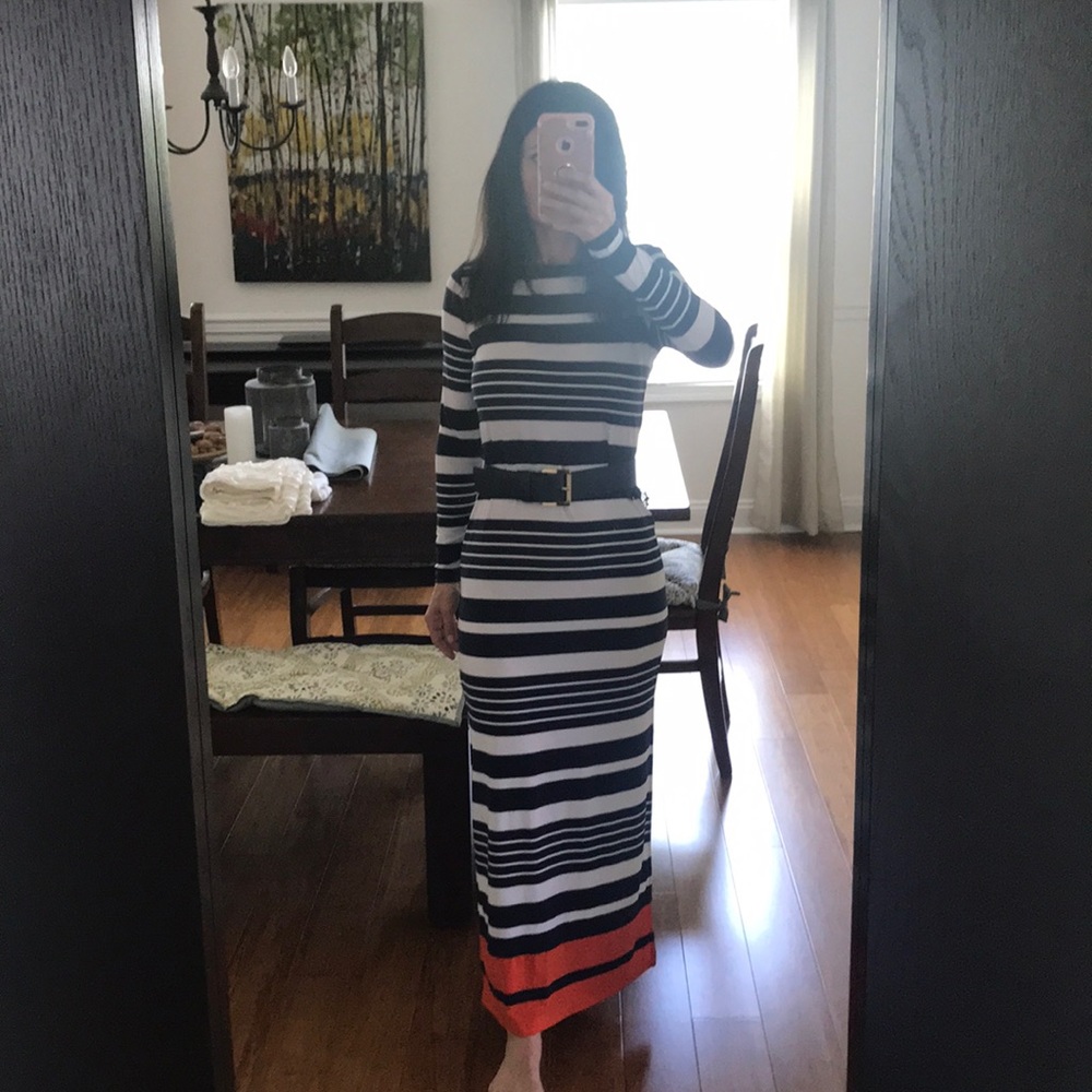 Maxi stripe long sleeve Michael Kors dress